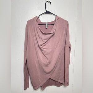 Athleta Woman’s Sweatshirt Size Xtra Small Pink Purana Wrap Pullover Hoodie